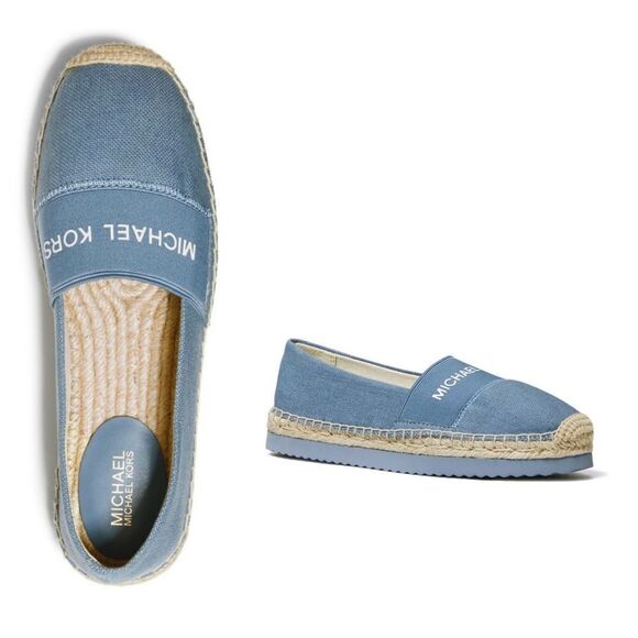 New! MICHAEL KORS Women's Vicky Espadrille Flats Shoes Denim Blue Size 9 - Picture 1 of 8
